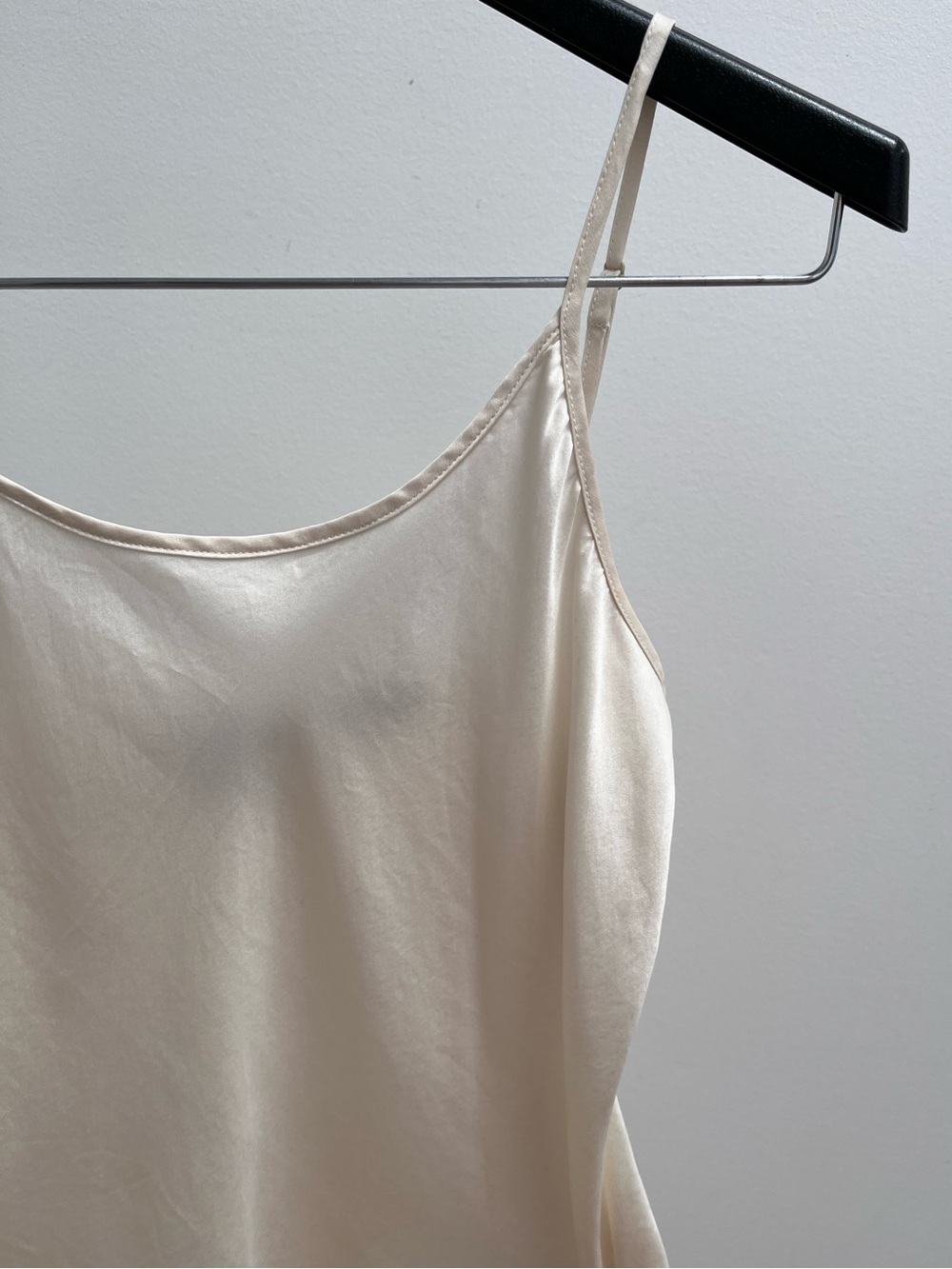 Cream stretch silk cami P petite camisole tank top timeless old money Talbots - Picture 2 of 9